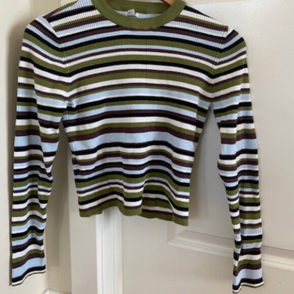 Garage Stripped Ribbed Long Sleeve - Picture 1 of 5